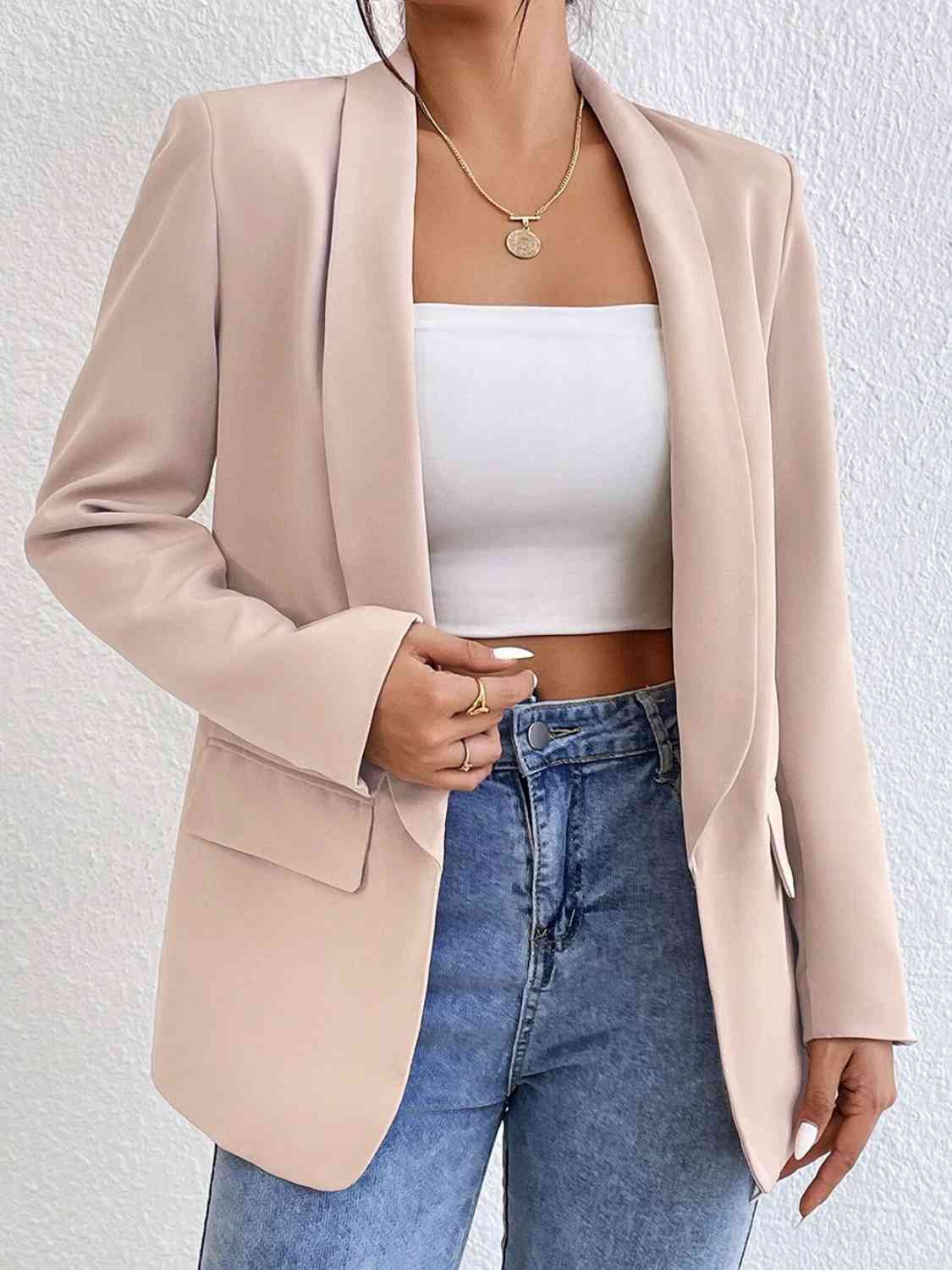 Shawl Collar Long Sleeve Blazer