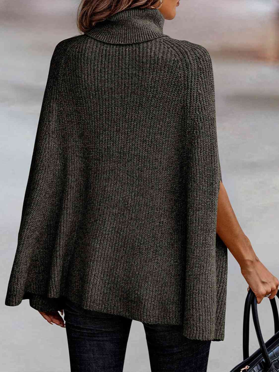 Turtleneck Dolman Sleeve Poncho