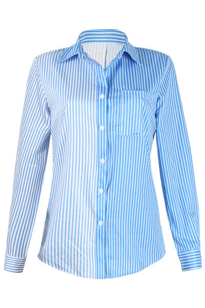 Striped Button Up Long Sleeve Shirt