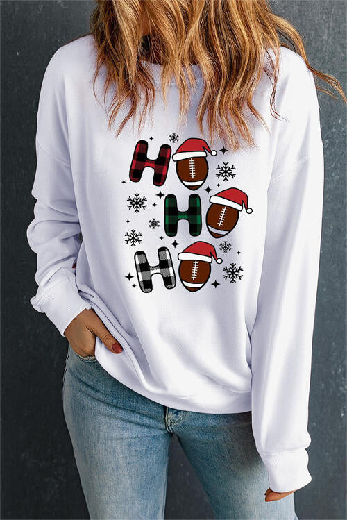 Graphic Round Neck Drop Shoulder Sweatshirt